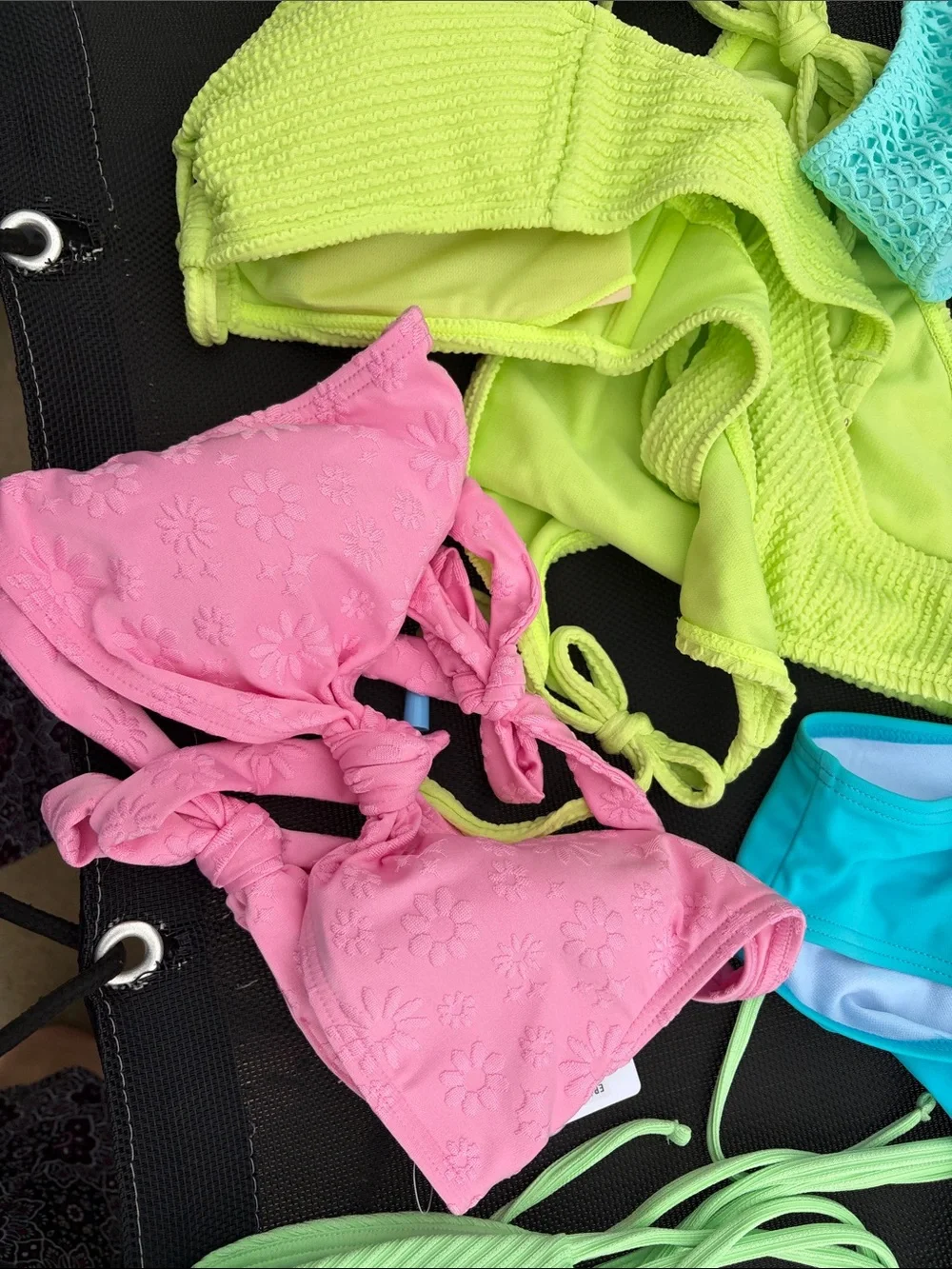 NWT lot of 5 Colorful Women's Bikini Sets and 2 extra tops (12 pieces)